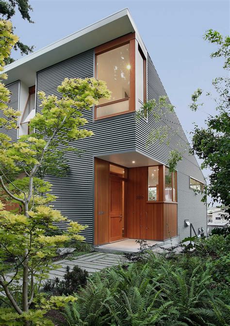 Exterior Siding Idea Use Corrugated Metal Siding To Add Texture To A