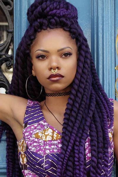 20 Beautiful Purple Braids On Dark Skin Trending In 2024