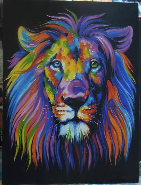 Colorful Lion Painting Oil Painting On Canvas