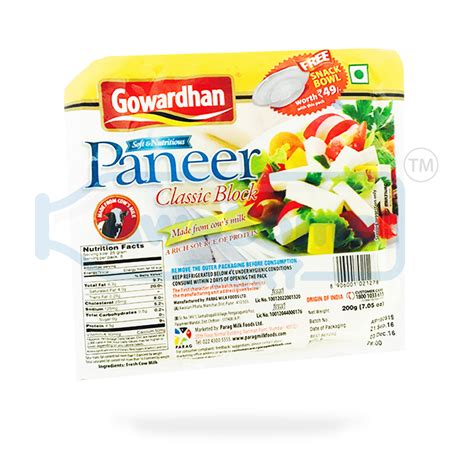 Gowardhan Paneer 200g Block - Buy Paneer Online @ Best Price Mumbai