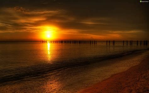 Zdjęcie Zachód Słońca Morze Piasek