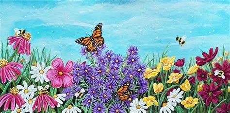 Butterflies And Flowers Painting Arsma