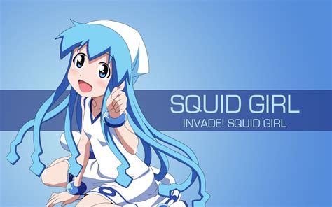 wallpaper shinryaku ika musume anime girls ika musume blue eyes blue hair 2880x1800