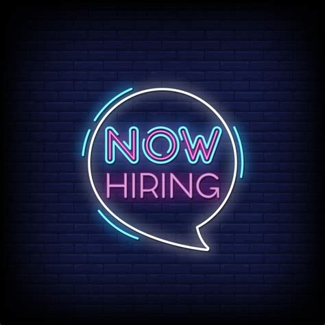 Now Hiring Neon Signs Style Text Vector 2267727 Vector Art At Vecteezy