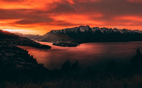 2880x1800 New Zealand Orange Mountain Sunset Macbook Pro Retina