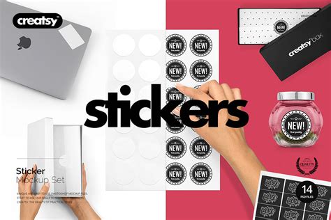 Free Die Cut Stickers Mockup Commercial Use Fonts And Graphics Freebies