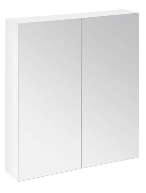 Sp Avalon Gloss White Wall Hung 2 Door Mirror Cabinet 600mm