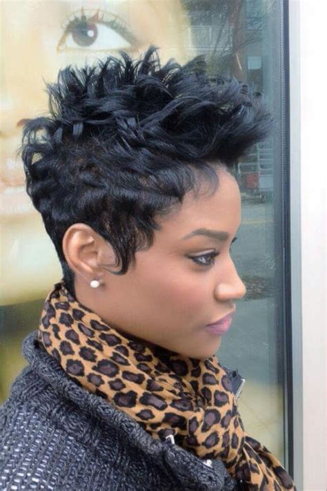 Spiky Black Short Hair For African American Women Short