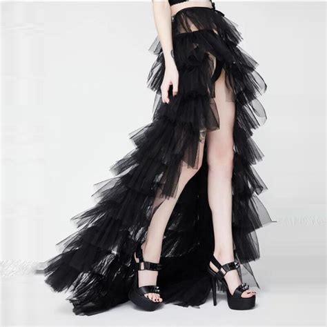 trendy black bridal tutu wrap skirts 2018 tiered ruffles floor length overskirt tulle skirts