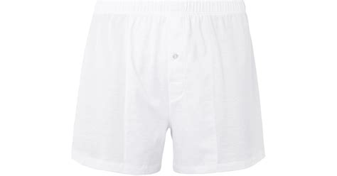 Hanro Sporty Mercerised Cotton Boxer Shorts In White For Men Lyst