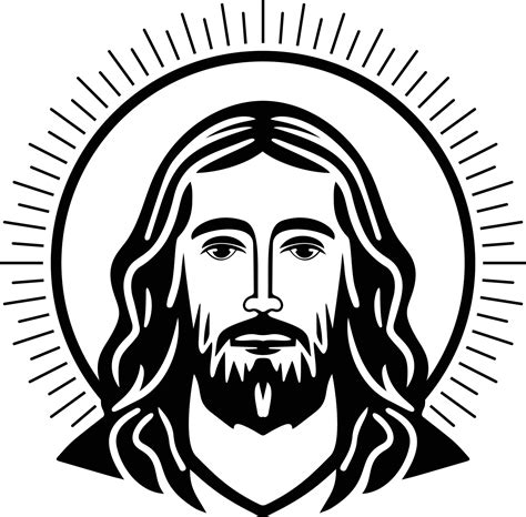 God Jesus Christ With Sun Rays Black And White 21690467 Vector Art At