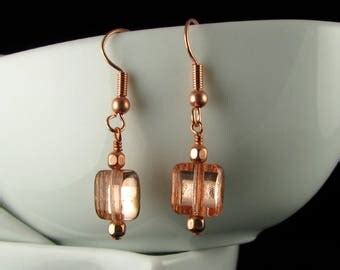 Items Similar To Triangle Czech Glass And Copper Earrings On Etsy