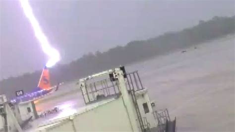 incredible video lightning strikes airport worker