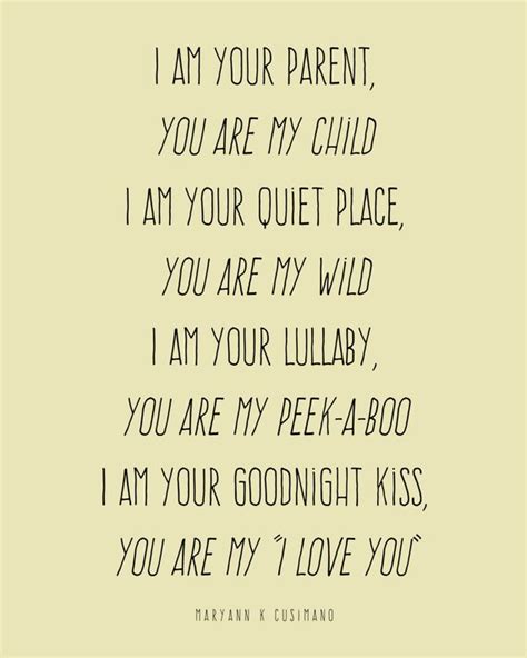 Items Similar To I Am Your Parent You Are My Child Quote 8x10
