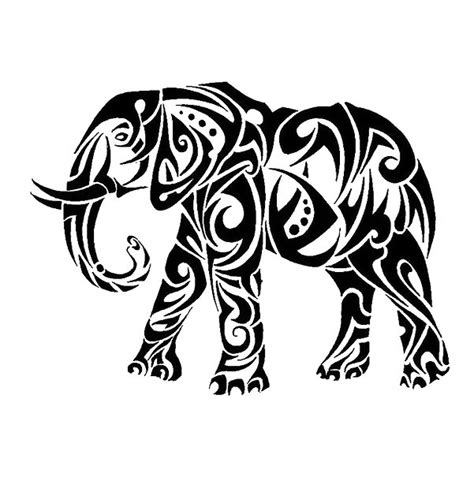 Elephant Tribal Tattoo Design