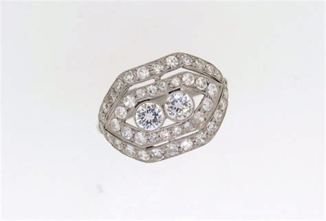 Art Deco Diamond Cluster Ring Berridges Jewellers Ipswich Vintage Shop