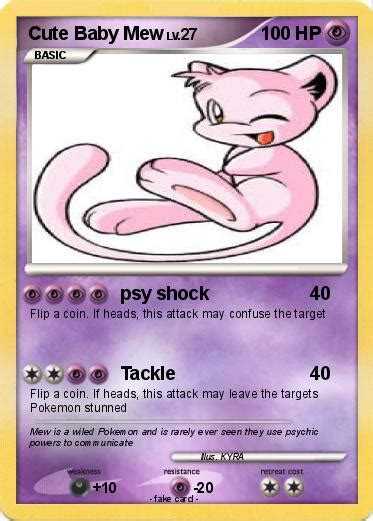 Pokémon Cute Baby Mew Psy Shock My Pokemon Card