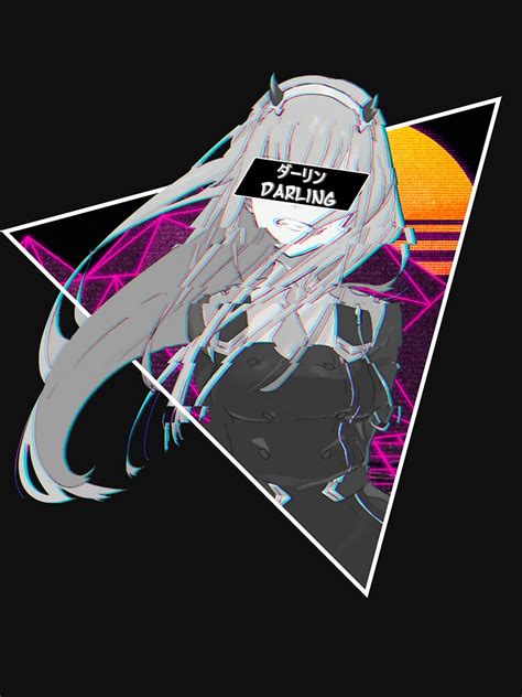 Zero Two Waifu Aesthetic Glitch T Shirt By Cooral