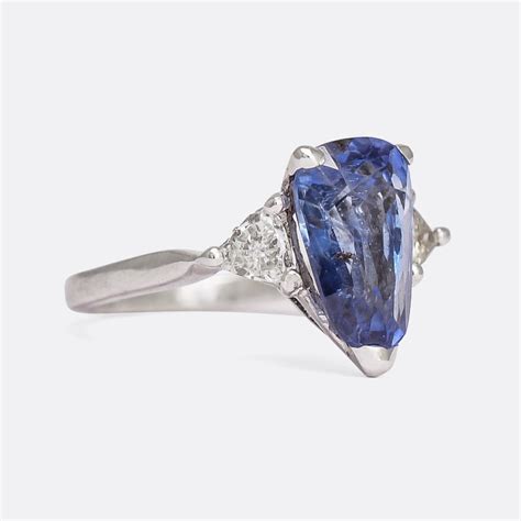 Vintage Ceylon Sapphire Diamond Trilogy Ring At 1stdibs Vintage