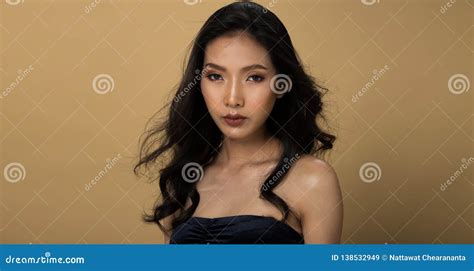 fashion asian woman tan skin black hair eyes stock image image of glamour japanese 138532949