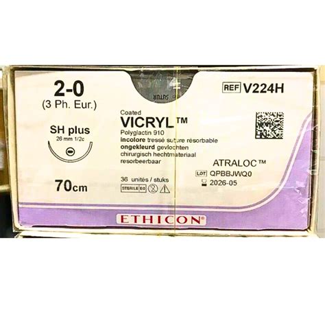 Chỉ Phẫu Thuật Vicryl 2 0 Một Kim Lục Giác Sh Plus 26mm 12c 70cm