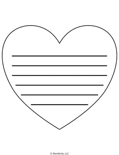 Printable Heart Template With Lines Img Bachue