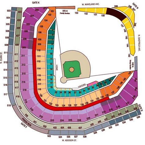 Wrigley Field Seat Map With Rows Two Birds Home