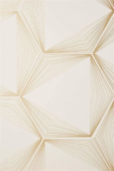 Honeycomb Geometric Gold Ivory Wallpaper