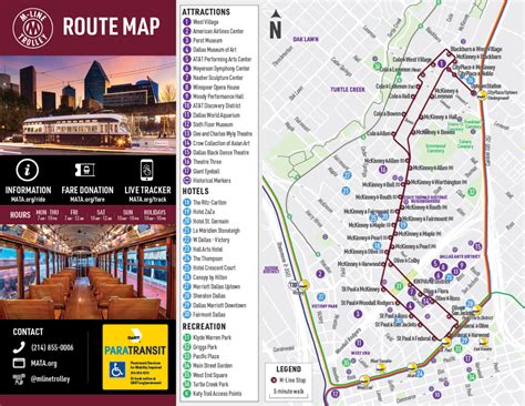 Route Map And Schedule M Line Trolley Mckinney Avenue Transit Authority