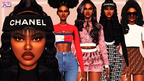 Urban Y2k Black Girl Cc Folder Sim Download Hair Edges Chanel More Sims