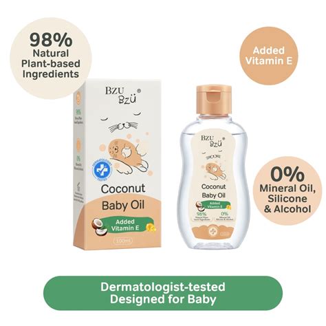 Bzu Bzu Coconut Baby Oil Safe For Baby And Kids With Sensitive Skin