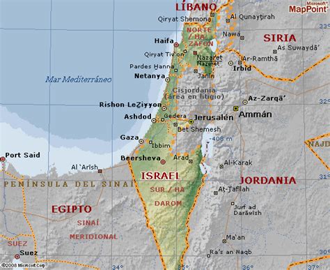 Mapa geográfico de Israel Geografia de Israel