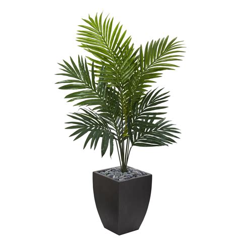 Nearly Natural 45 Kentia Palm Artificial Tree In Black Wash Planter