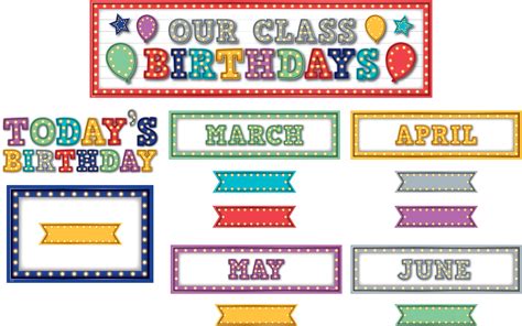 Marquee Our Class Birthdays Mini Bulletin Board Birthday Bulletin
