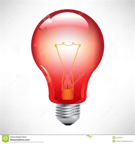 Red Light Bulb Stock Vector Illustration Of Technology 21542277