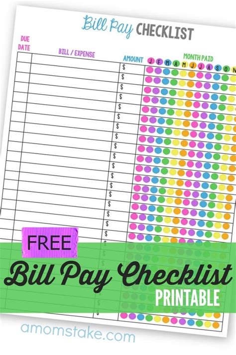 Free Printable Budget Worksheet Monthly Bill Payment Checklist Helps