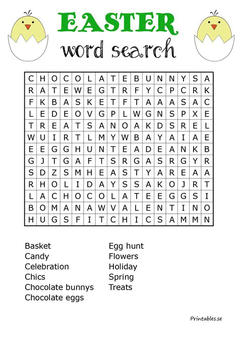 Easter Inspired Word Search 1 Free Printable