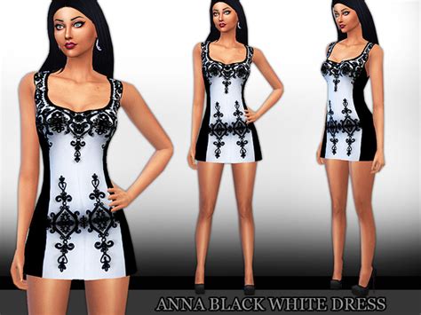 Anna Black White Dress By Saliwa At Tsr Sims 4 Updates