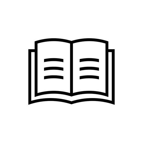 Open Book Icon Book Symbol Handbook Vector In Outline Style 3808019