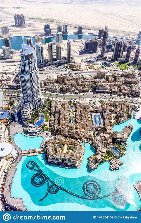 Aerial View Of Dubai Skyline Amazing Rooftop View Of