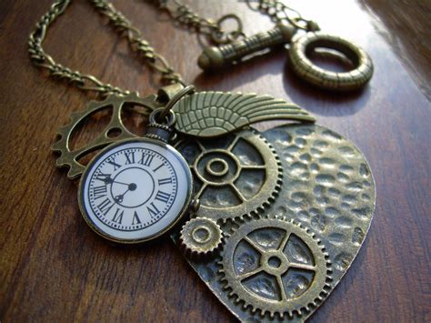Steampunk Necklace And Pendant Charms Of Antique Bronze Urban