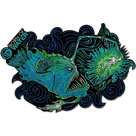 Fatal Allure Anglerfish And Freedivers Sticker Angler Fish Blue Water