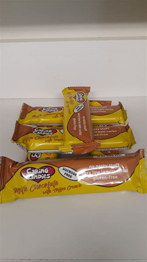 Counting carbohydrates is important when you have diabetes, so make sure that you talk with your physician. CARING CANDIES TOFFEE CRUNCH CHOCOLATE BAR | Diabetic Life ...
