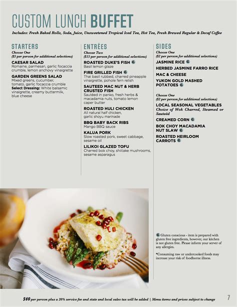 Event Menus Dukes Restaurants