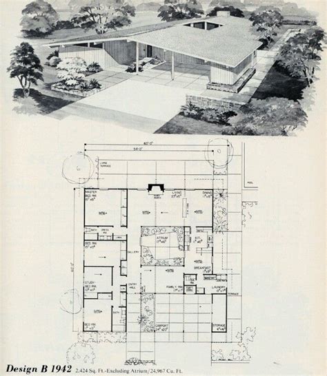 Mid Century Modern House Plans With Courtyard House Plans