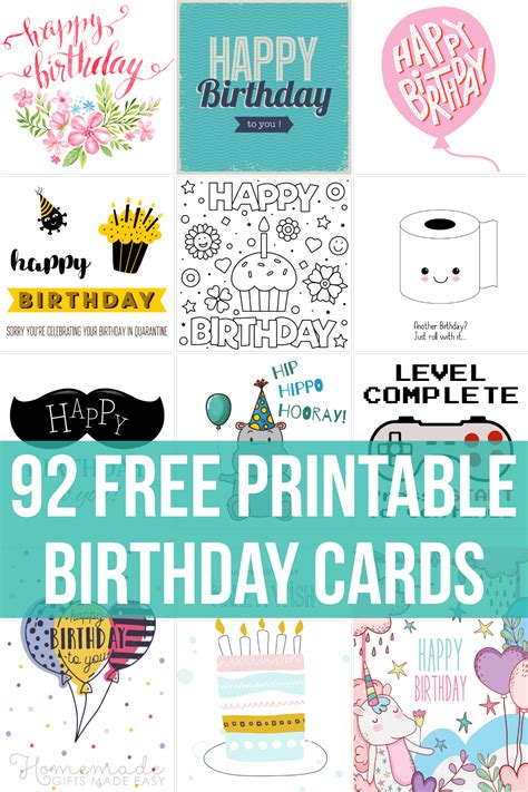 92 Free Printable Birthday Cards For Him Her Kids And