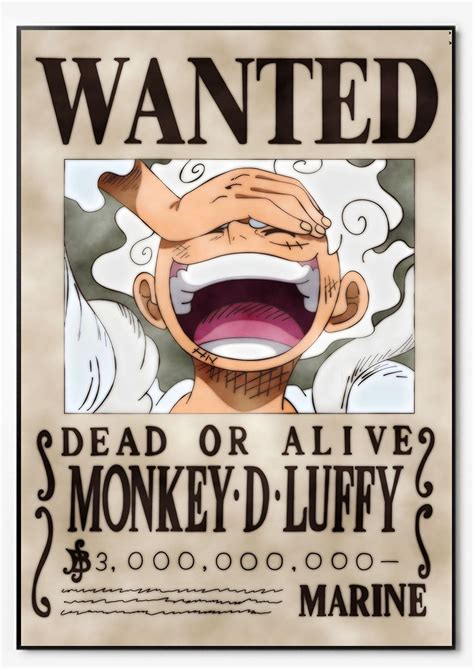 Wanted Poster Luffy Poster Luffy Gear Sun God Nika Etsy Israel