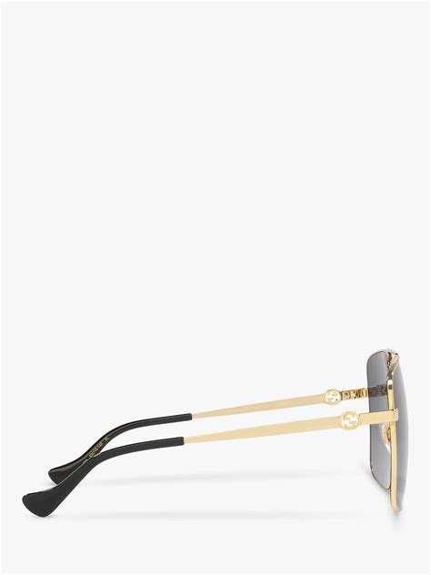 gucci gg1087s women s aviator sunglasses gold grey gradient at john lewis and partners