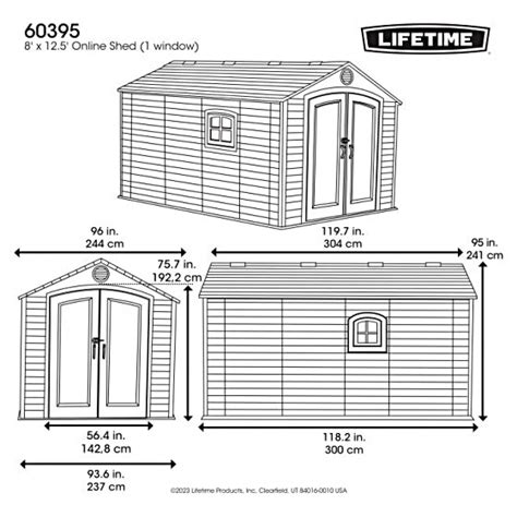 Lifetime 8x12 5 Plastic Storage Shed Kit W Floor 60395