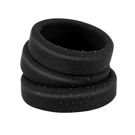 black reusable silicone penis sleeve male ejaculation delay ring scrotum stretch ebay